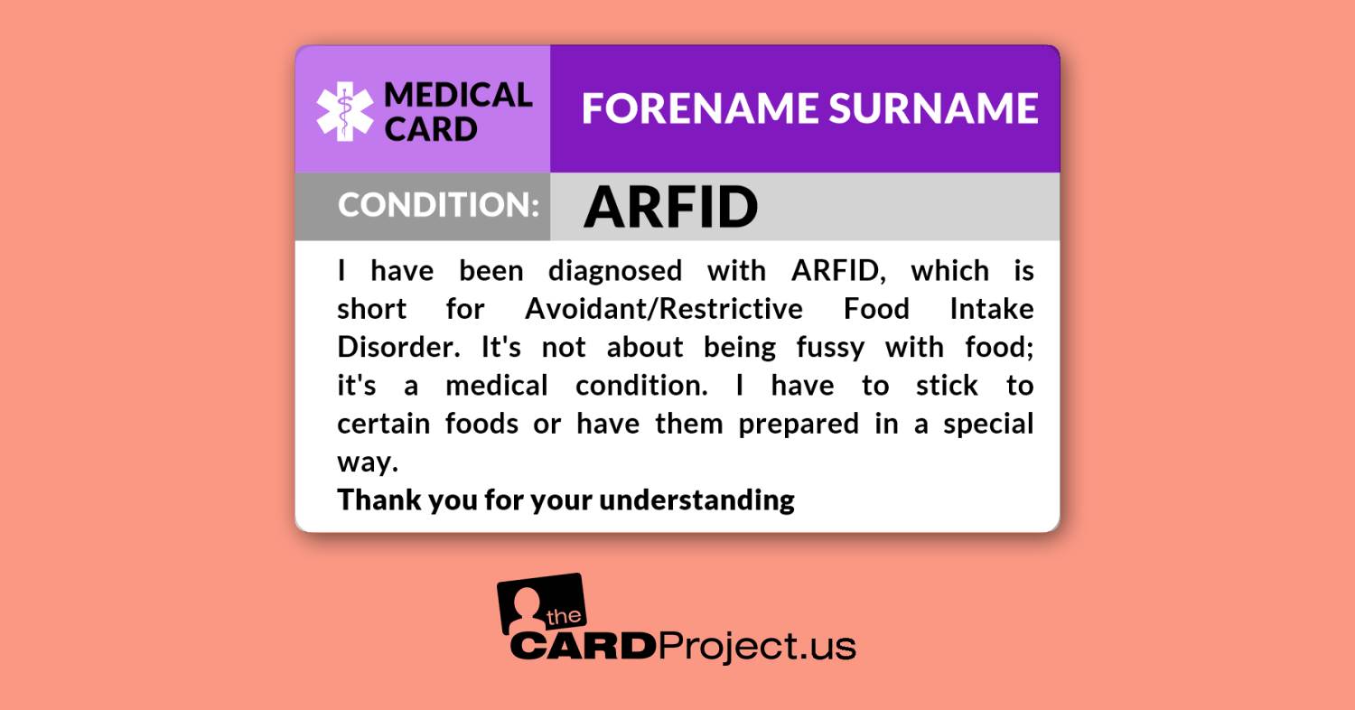 ARFID Medical ID Card (FRONT)